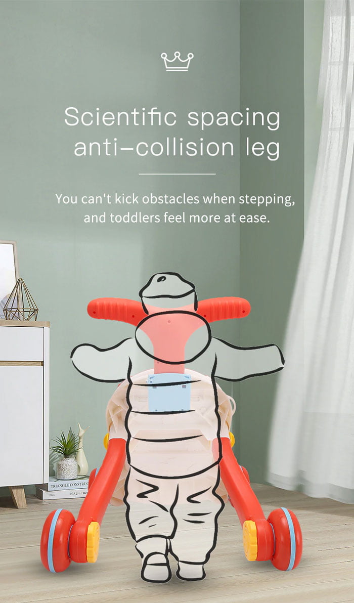 Huanger 2-In-1 Multifunctional Baby Walker Game Table With Wheel 6 To 24 Months Anti-Rollover Stroller Child Walker For Baby