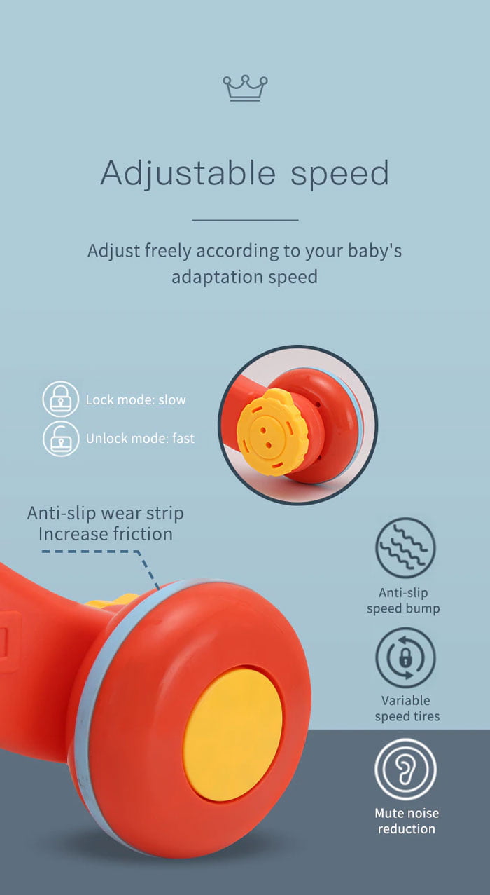 Huanger 2-In-1 Multifunctional Baby Walker Game Table With Wheel 6 To 24 Months Anti-Rollover Stroller Child Walker For Baby