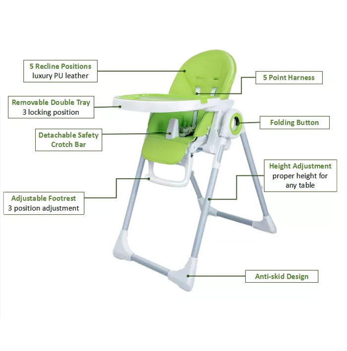 IVOLIA Multi Function Baby Chair Foldable Kids Tables and chairs High Baby Chair Q1