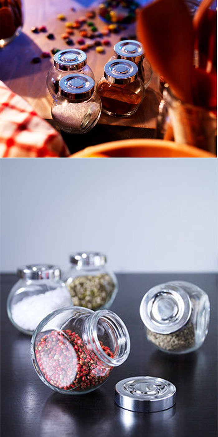 Spice Herb Jars Bottles Small Glass Mason Screw Lid 300Ml ( Pack Of 3 )