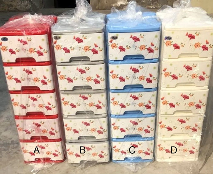 King 5 Tier Plastic Drawer Flower 39 X 13 X 17.5 Inch