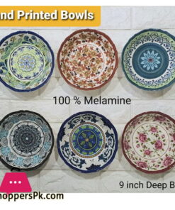 Melamine Plastic Hand Printed Deep Bowl 9 Inch