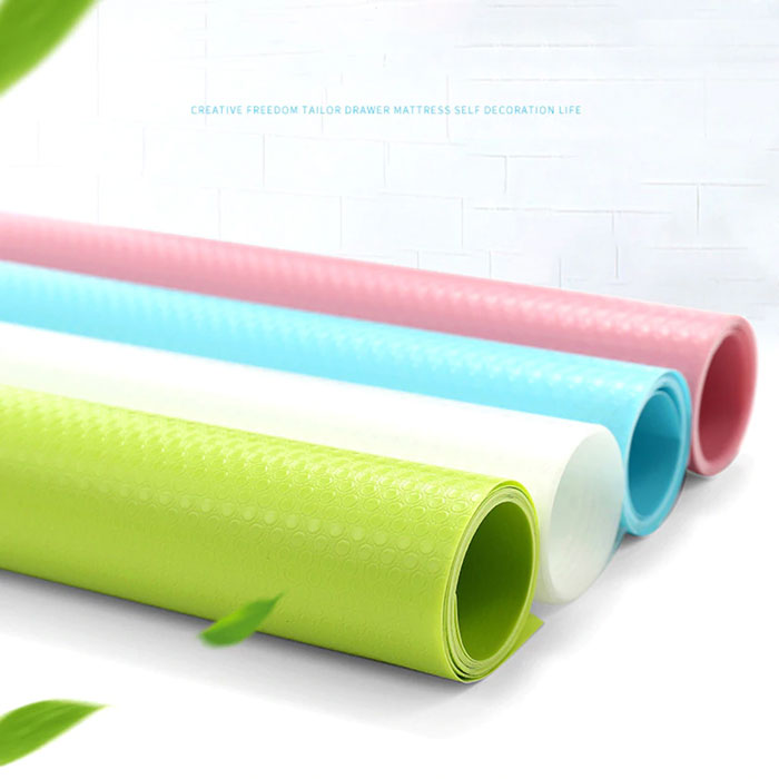 Reusable Shelf Liner Cabinet Mat Drawer Mat Moisture-Proof Waterproof Dustproof Non-Slip Tableware Pad 45Cmx150Cm ( Random Colours )