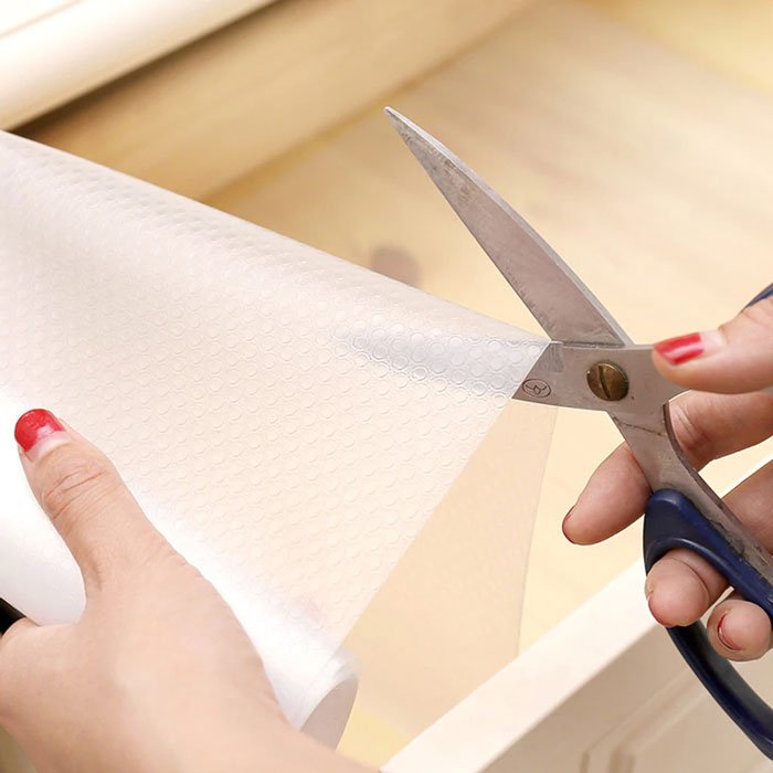 Reusable Shelf Liner Cabinet Mat Drawer Mat Moisture-Proof Waterproof Dustproof Non-Slip Tableware Pad 45Cmx150Cm ( Random Colours )