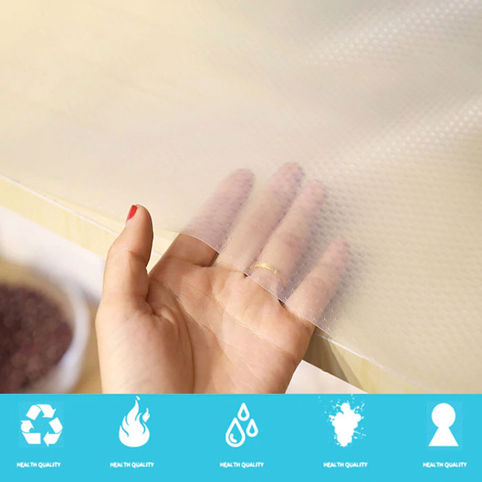 Reusable Shelf Liner Cabinet Mat Drawer Mat Moisture-Proof Waterproof Dustproof Non-Slip Tableware Pad 45Cmx150Cm ( Random Colours )