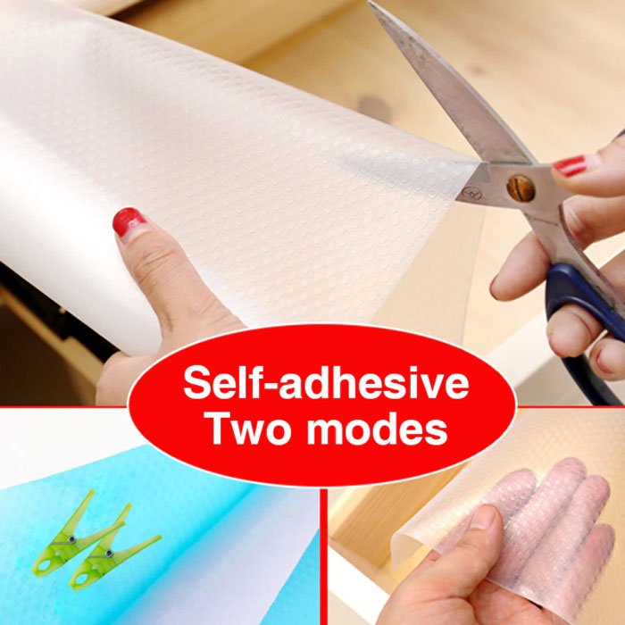 Reusable Shelf Liner Cabinet Mat Drawer Mat Moisture-Proof Waterproof Dustproof Non-Slip Tableware Pad 45Cmx150Cm ( Random Colours )