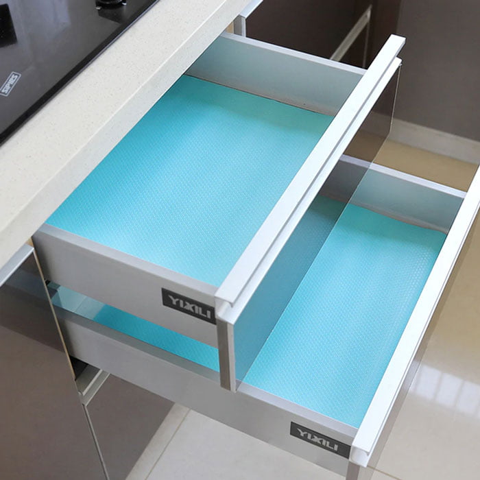 Reusable Shelf Liner Cabinet Mat Drawer Mat Moisture-Proof Waterproof Dustproof Non-Slip Tableware Pad 45Cmx150Cm ( Random Colours )
