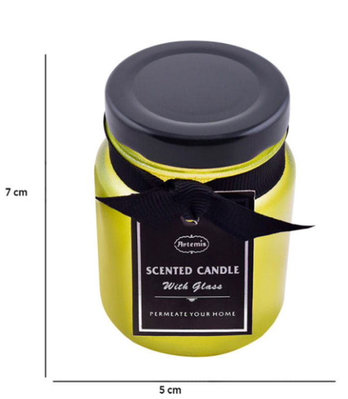 Soy Wax Candle Glass Jar With Lid - 1 Pcs