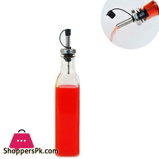 Transparent Oil Vinegar Cruet Oil Glass Bottle with Sealed Cap 250ml