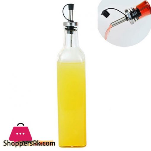Transparent Oil Vinegar Cruet Oil Glass Bottle with Sealed Cap 500ml