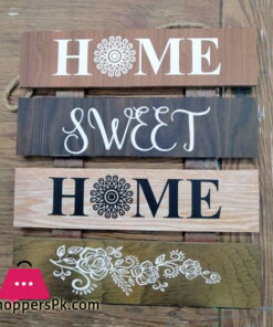Wooden Wall Hanging Board Plaque Sign (Home Sweet Home) 8 x 8 Inch