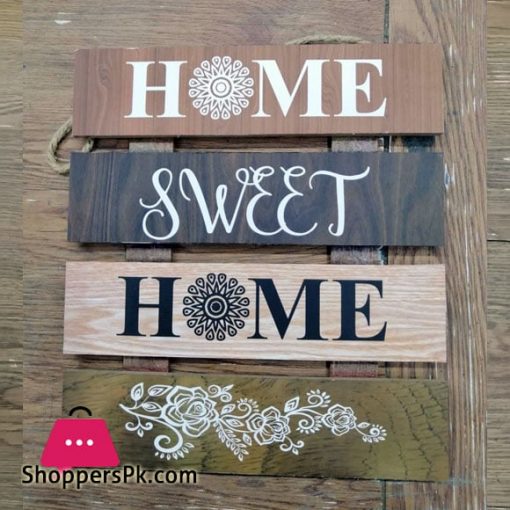 Wooden Wall Hanging Board Plaque Sign (Home Sweet Home) 8 x 8 Inch