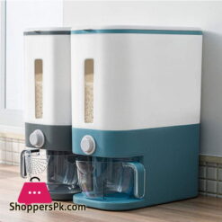 12KG Airtight Rice Dispenser Dry Food Container Bucket Storage Bin for Keep Food Fresh with Measuring Cup