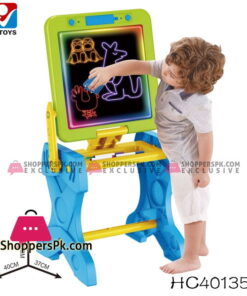2 in 1 kids learning table plastic children painting board stand HC401351
