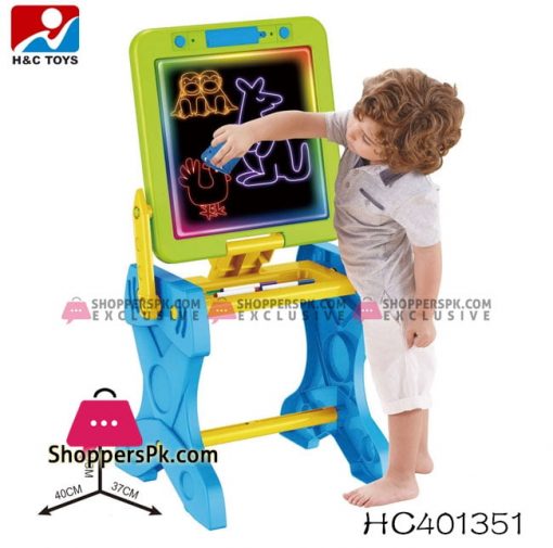 2 in 1 kids learning table plastic children painting board stand HC401351