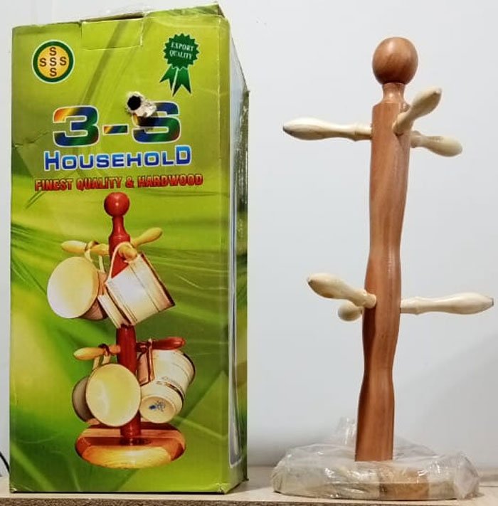 3-S Household Hard Wood Cup Stand 4 3-S Household Hard Wood Cup Stand