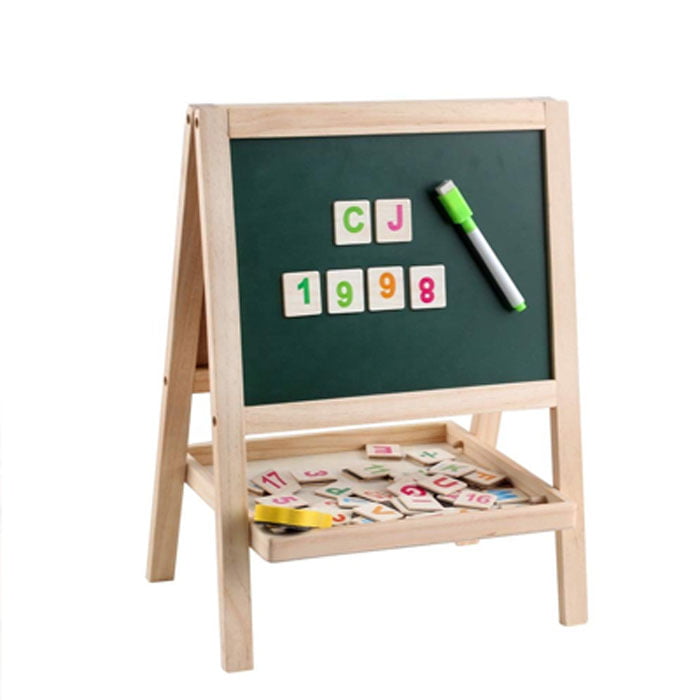 Double Sided Small Drawing Board Chalkboard Adjustable Standing Easel Holder For Kids