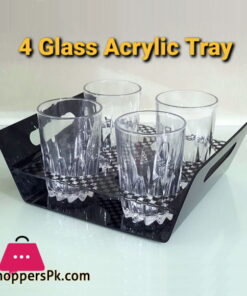 Acrylic Serving Tray 4 Glass Hold