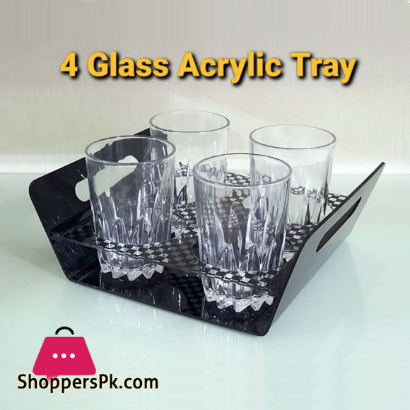 Acrylic Serving Tray 4 Glass Hold 3 Acrylic Serving Tray 4 Glass Hold
