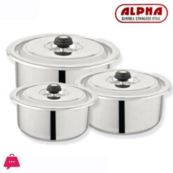 Alpha Durable Casserole Set Double Bottom Stainless Steel Glory Baby Set 16 x 20 cm