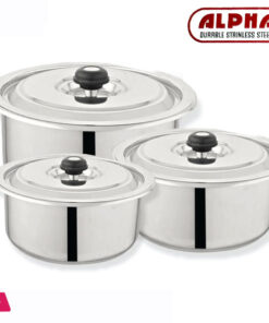 Alpha Durable Casserole Set Double Bottom Stainless Steel Glory Baby Set 16 x 20 cm