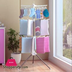 Baby Clothes Rack Floor Folding Diaper Rack Towel Drying Rack Baby Clothes Rack Three Layers 48 Clips 16 Poles