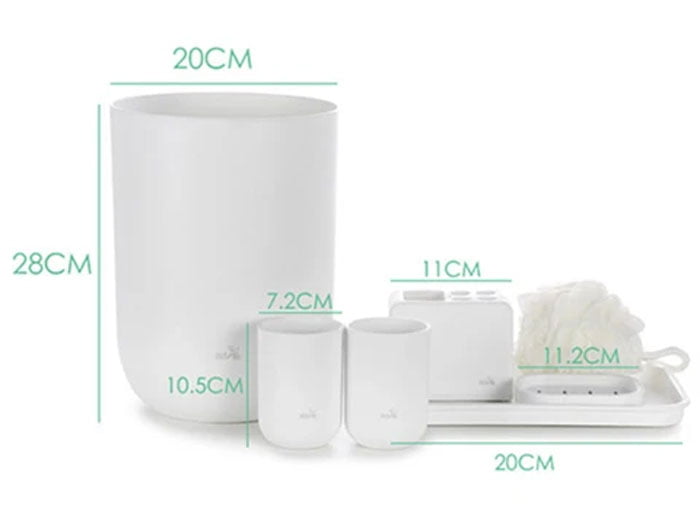 Bathroom Accessory Set Plastic (7 Pcs)