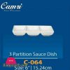 Camri 3 Partition Sauce Dish 6 Inch -1 Pcs