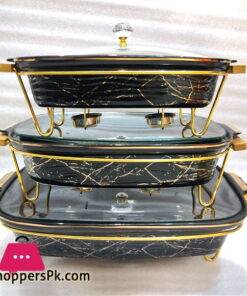 Ceramic Marble Texture Rectangular Serving Dish with Glass Lid and Gold Plated Stainless Steel Stand with Tealight Candle Holder Modern Italian Design