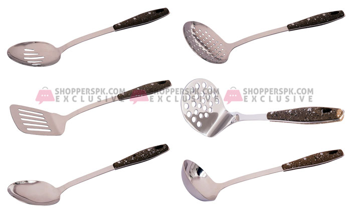 Elegant Kitchen Cooking Spoons Stainless Steel Set Of 7 - El2001