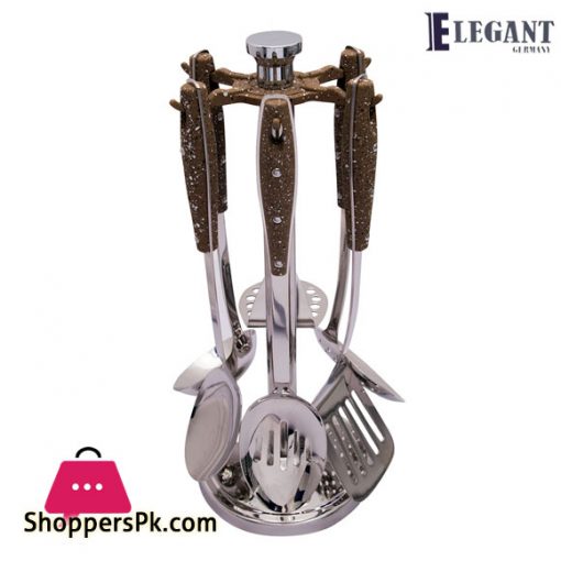 ELEGANT Kitchen Cooking Spoons Stainless Steel Set of 7 - EL2001