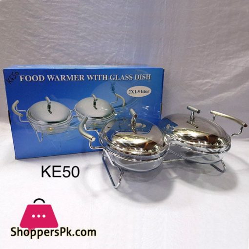 Food Warmer With Glass Dish 2 x 1.5 Liter KE50