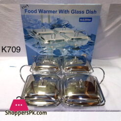 Food Warmer With Glass Dish 4  x 2.5 Liter K709
