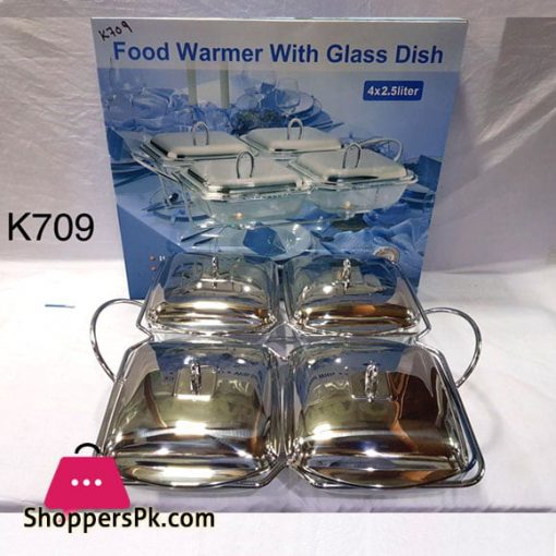 Food Warmer With Glass Dish 4 x 2.5 Liter K709