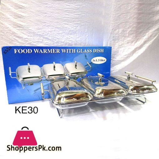 Food Warmer with Glass Dish 3 x 1.5 Liter KE30
