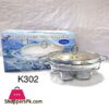 Food Warmer with Glass Oval Dish 1.5 Liter K302