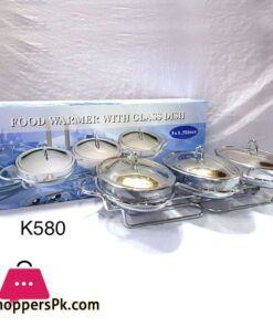 Food Warmer with Glass Oval Dish 3 x 1.5 Liter K580