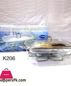 Food Warmer with Glass Dish Rectangular 2.4 Liter K206