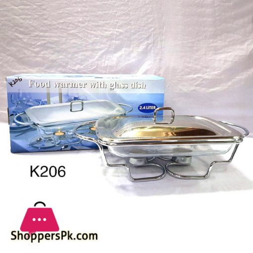 Food Warmer with Glass Dish Rectangular 2.4 Liter K206