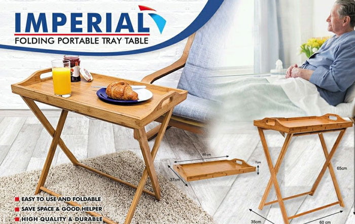 Imperial Wooden Folding Dinner Table Tv Tray Coffee Stand Serving Snack Tea 