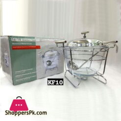 Inox Stainless Steel Round Soup Warmer With Ladle 4 Liter KF10