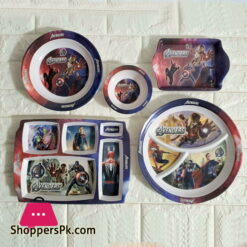Kids Melamine Plastic Dinner Set 5 Pcs (Avengers)