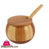 Kitchen Bamboo Natural Sugar Pot With Lid