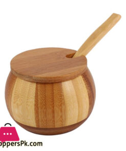 Kitchen Bamboo Natural Sugar Pot With Lid