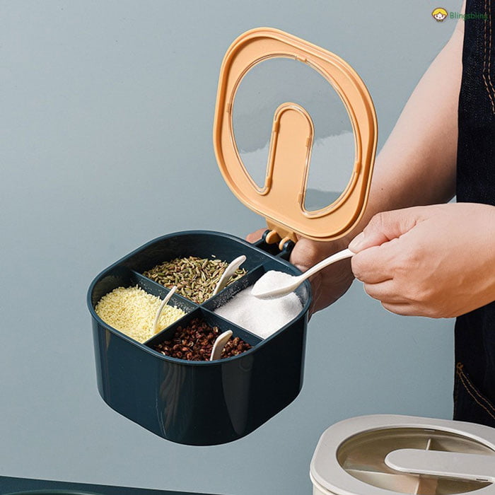 Kitchen Seasoning Organizer Seasoning Box Salt Sugar Spice Storage Box Jar