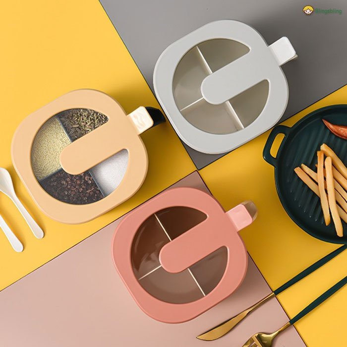 Kitchen Seasoning Organizer Seasoning Box Salt Sugar Spice Storage Box Jar