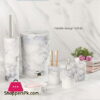 Limon 6 Pieces Marble Design Bathroom Accessories Set 1 Limon 6 Pieces Marble Design Bathroom Accessories Set