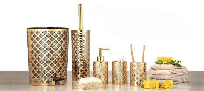 Limon 6 Pieces Bathroom Accessories Set Gold