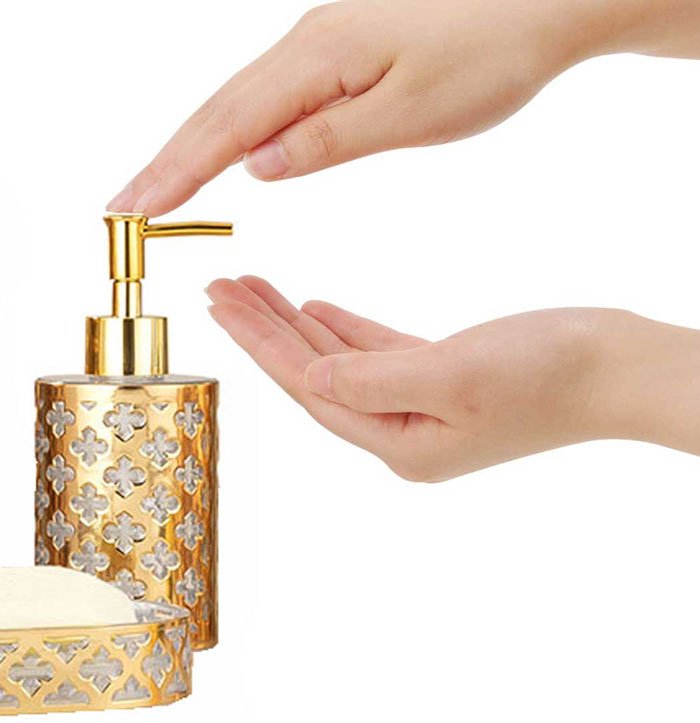 Limon 6 Pieces Bathroom Accessories Set Gold