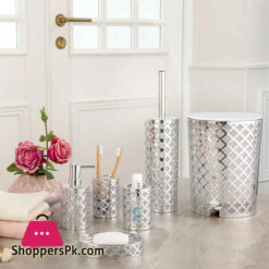 Limon 6 Pieces Bathroom Accessories Set Silver